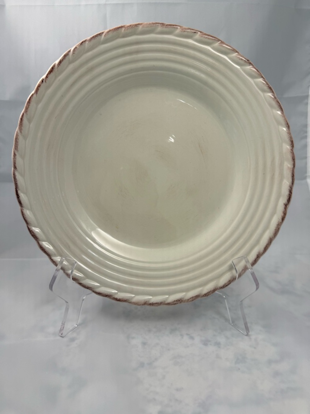 Artimino Tuscan Countryside Antique White  Rope Stoneware 11” Round Plate